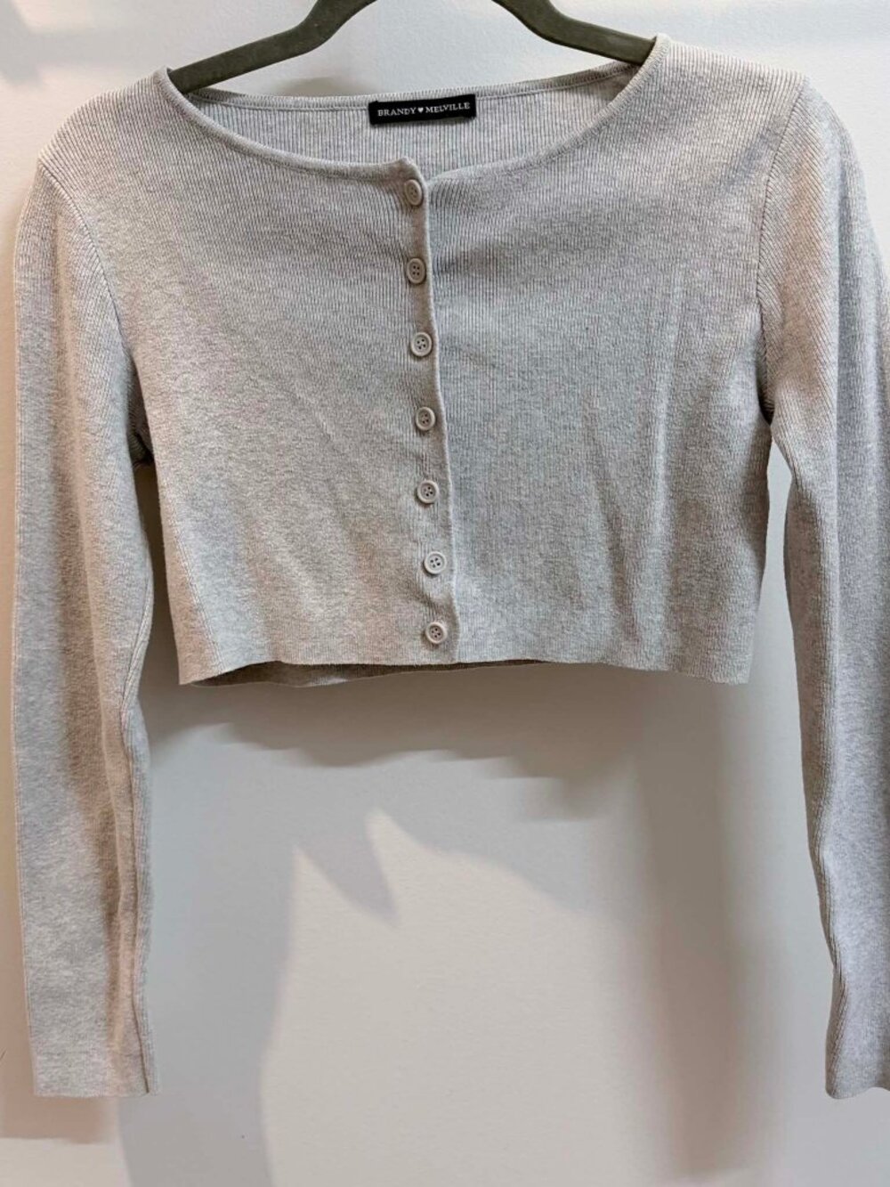 Brandy Melville Cropped Ribbed Cardigan